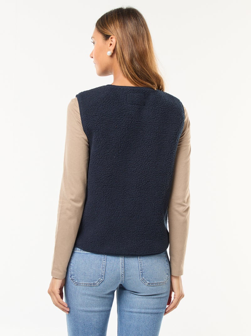 Veste sans manches effet mouton Bleu - Kiabi