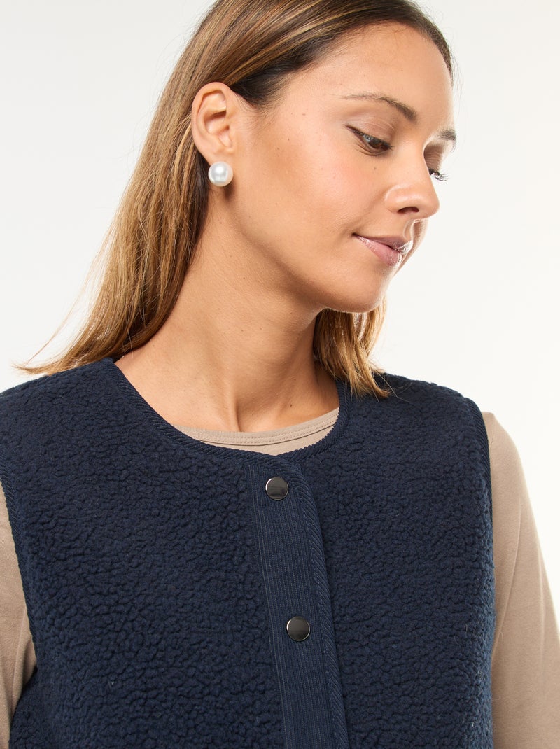 Veste sans manches effet mouton Bleu - Kiabi
