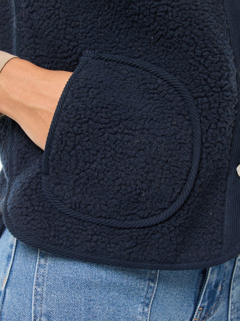 Veste sans manches effet mouton Bleu - Kiabi