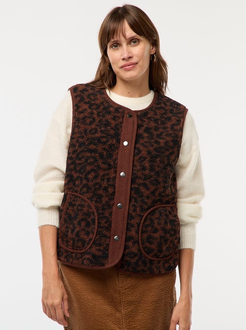 Veste sans manches effet mouton - Kiabi