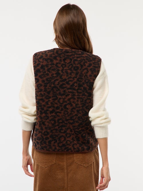 Veste sans manches effet mouton - Kiabi