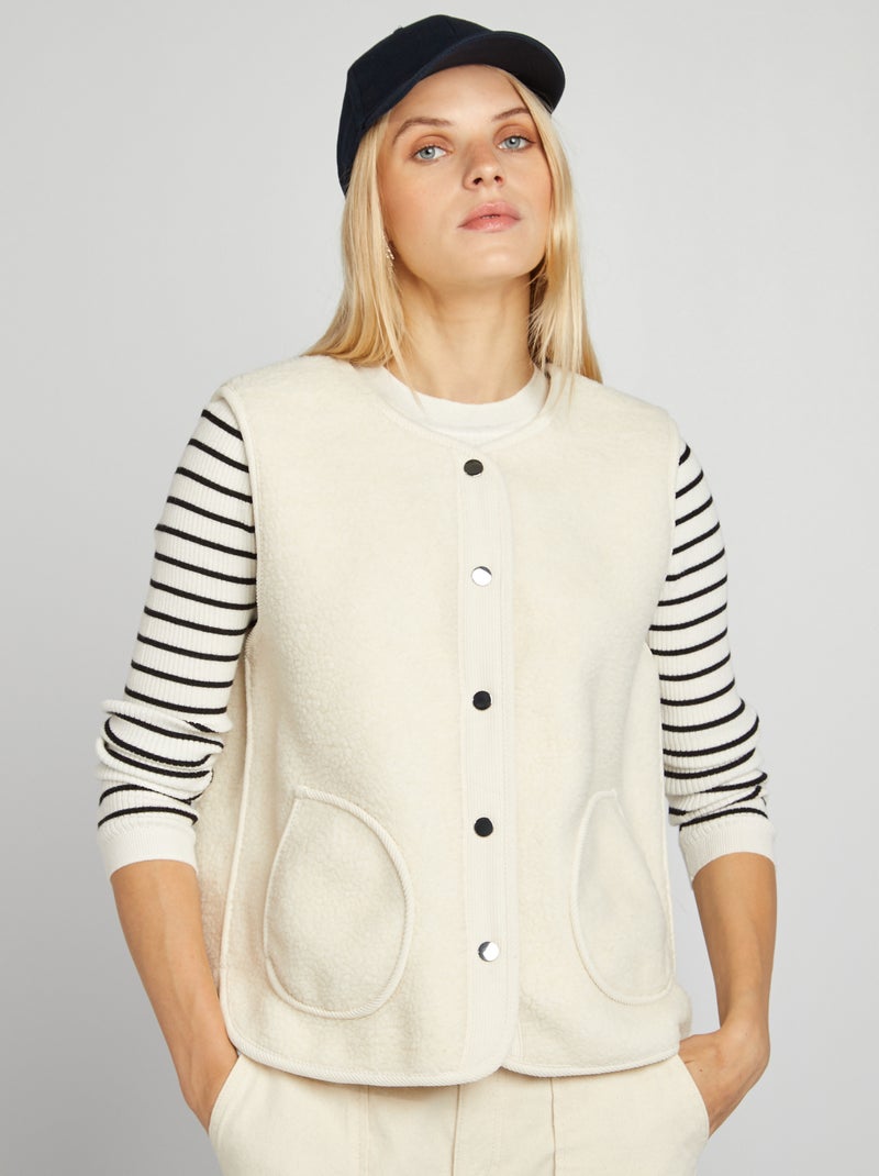 Veste sans manches effet moutonné Beige - Kiabi