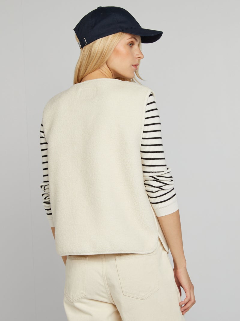 Veste sans manches effet moutonné Beige - Kiabi