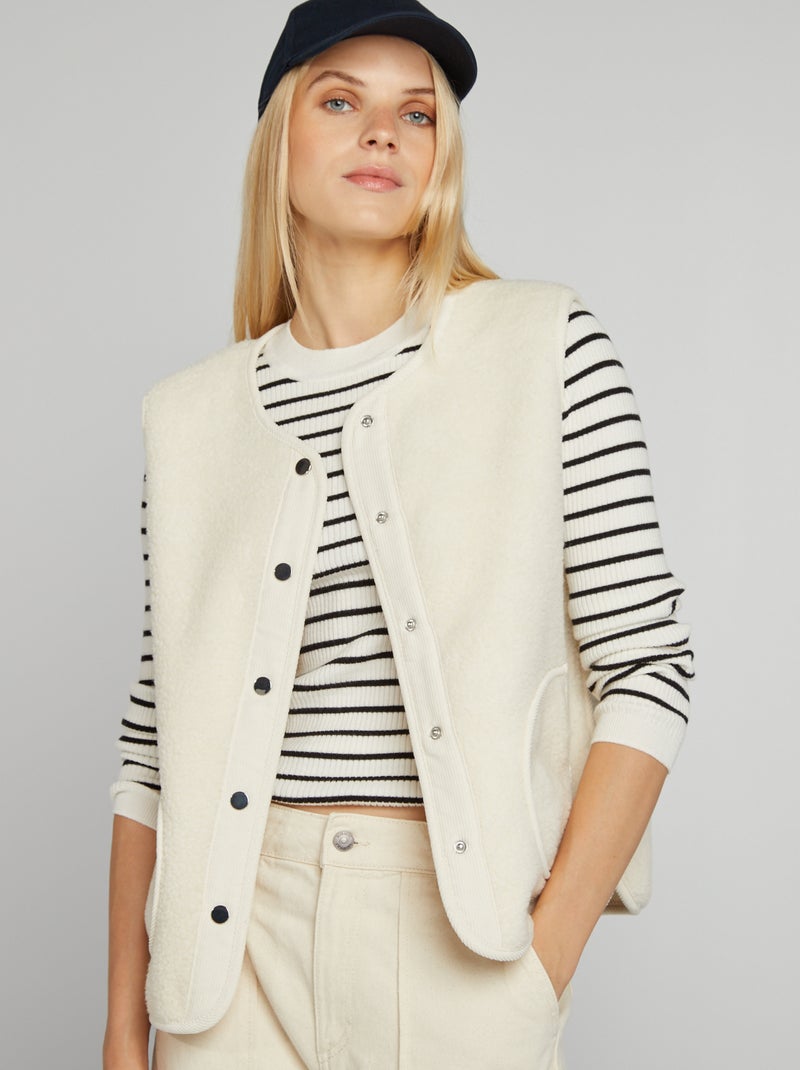 Veste sans manches effet moutonné Beige - Kiabi