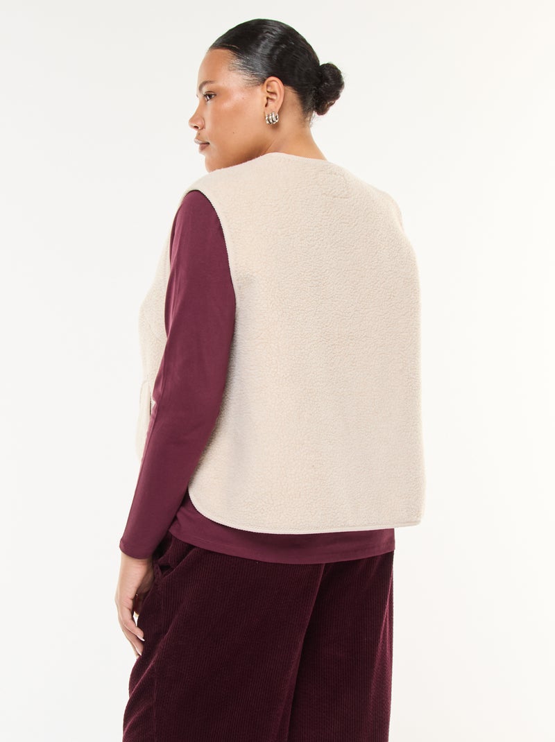 Veste sans manches effet moutonné Beige - Kiabi