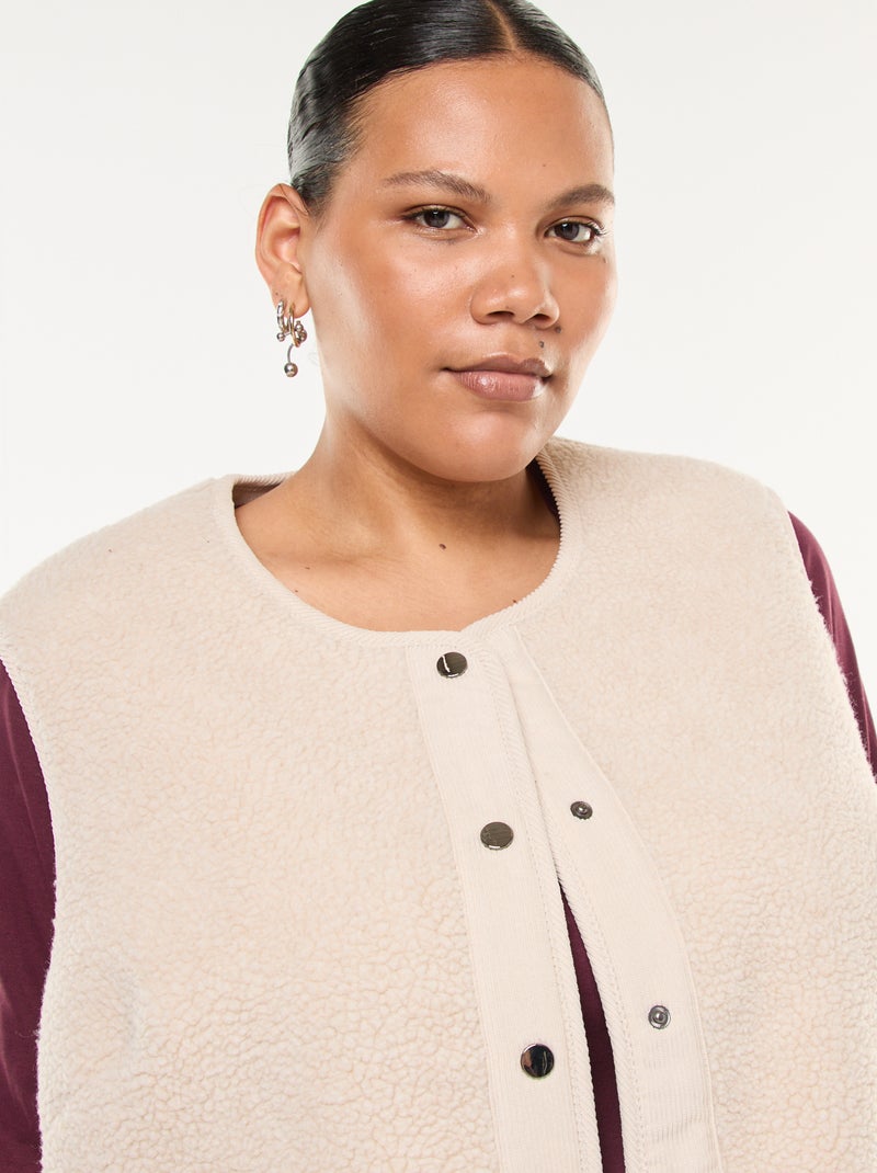 Veste sans manches effet moutonné Beige - Kiabi