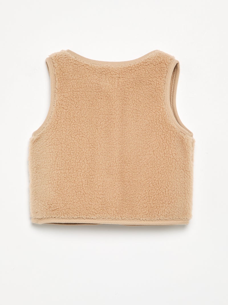 Veste sans manches effet moutonné Beige - Kiabi