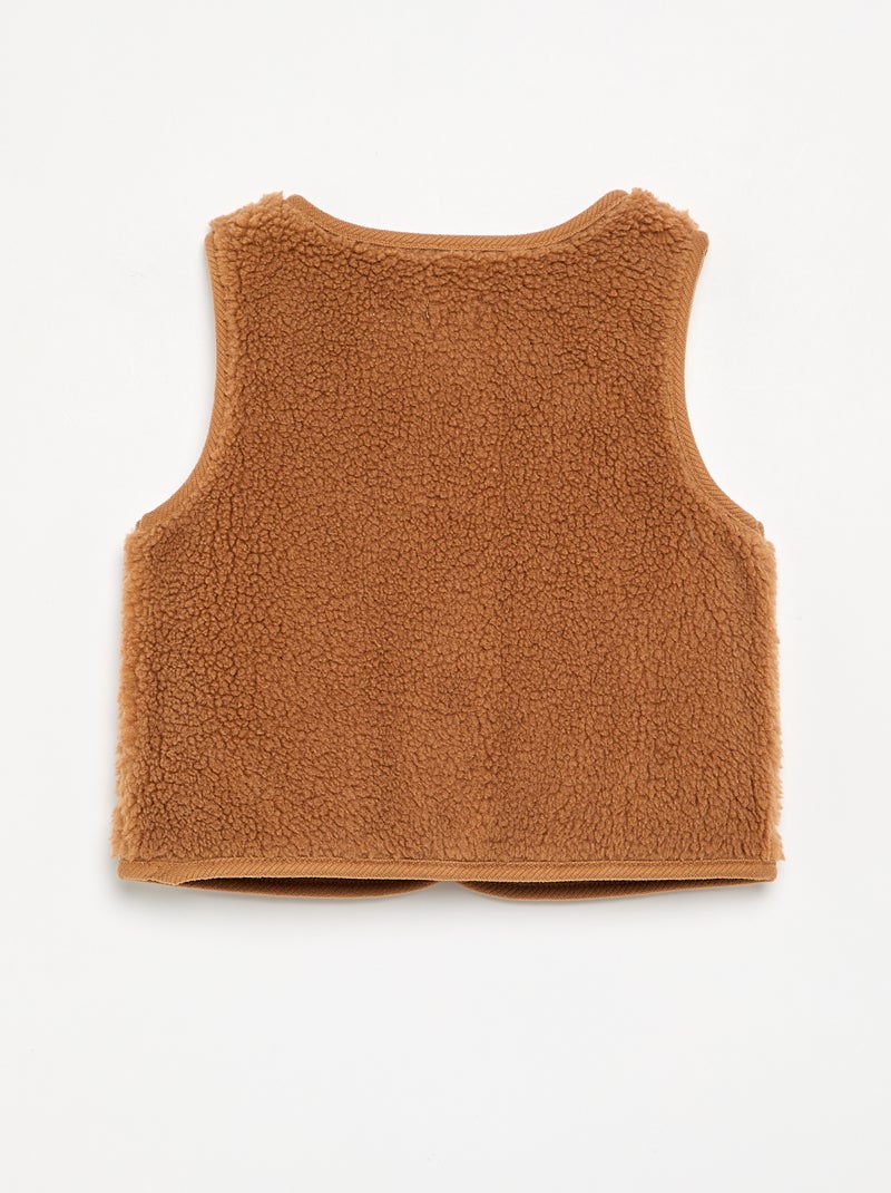 Veste sans manches effet moutonné Beige - Kiabi
