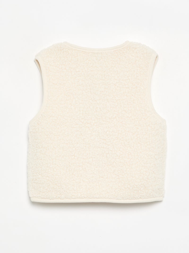 Veste sans manches effet moutonné Blanc - Kiabi