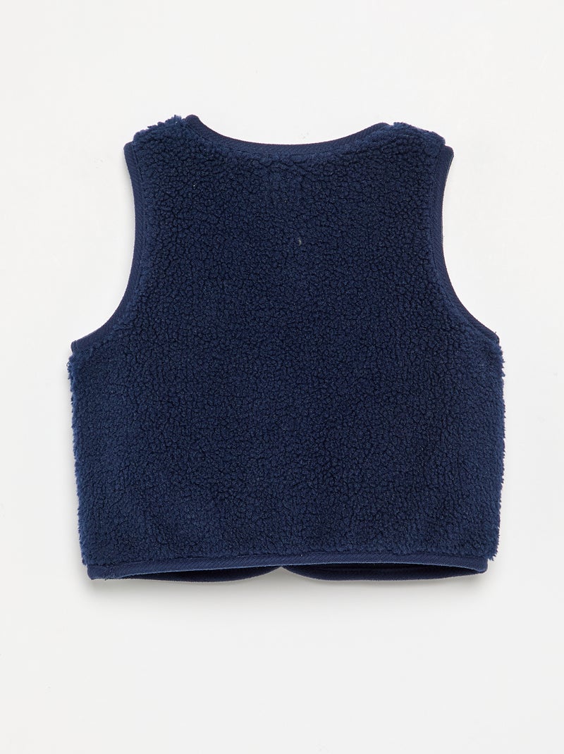 Veste sans manches effet moutonné Noir - Kiabi