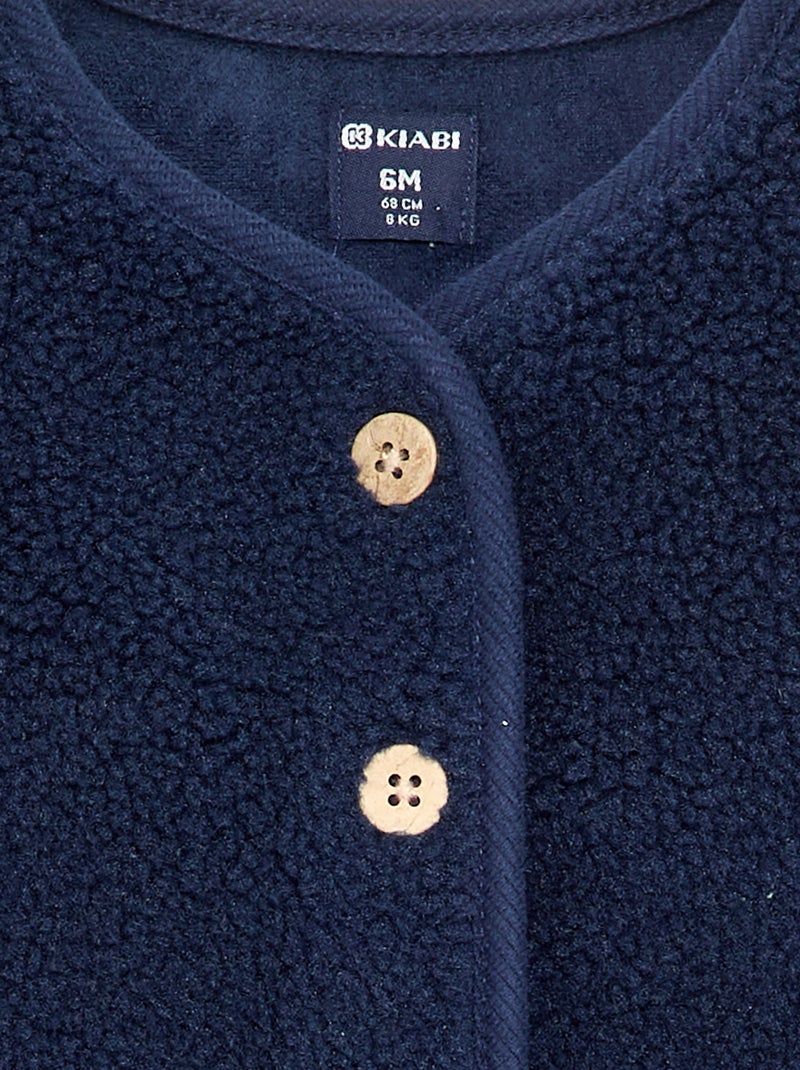 Veste sans manches effet moutonné Noir - Kiabi