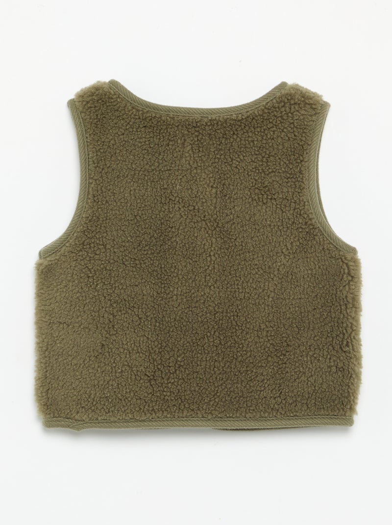 Veste sans manches effet moutonné Vert - Kiabi