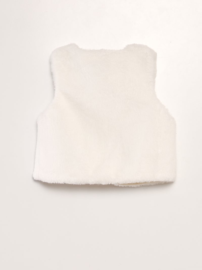 Veste sans manches en fausse fourrure blanc - Kiabi