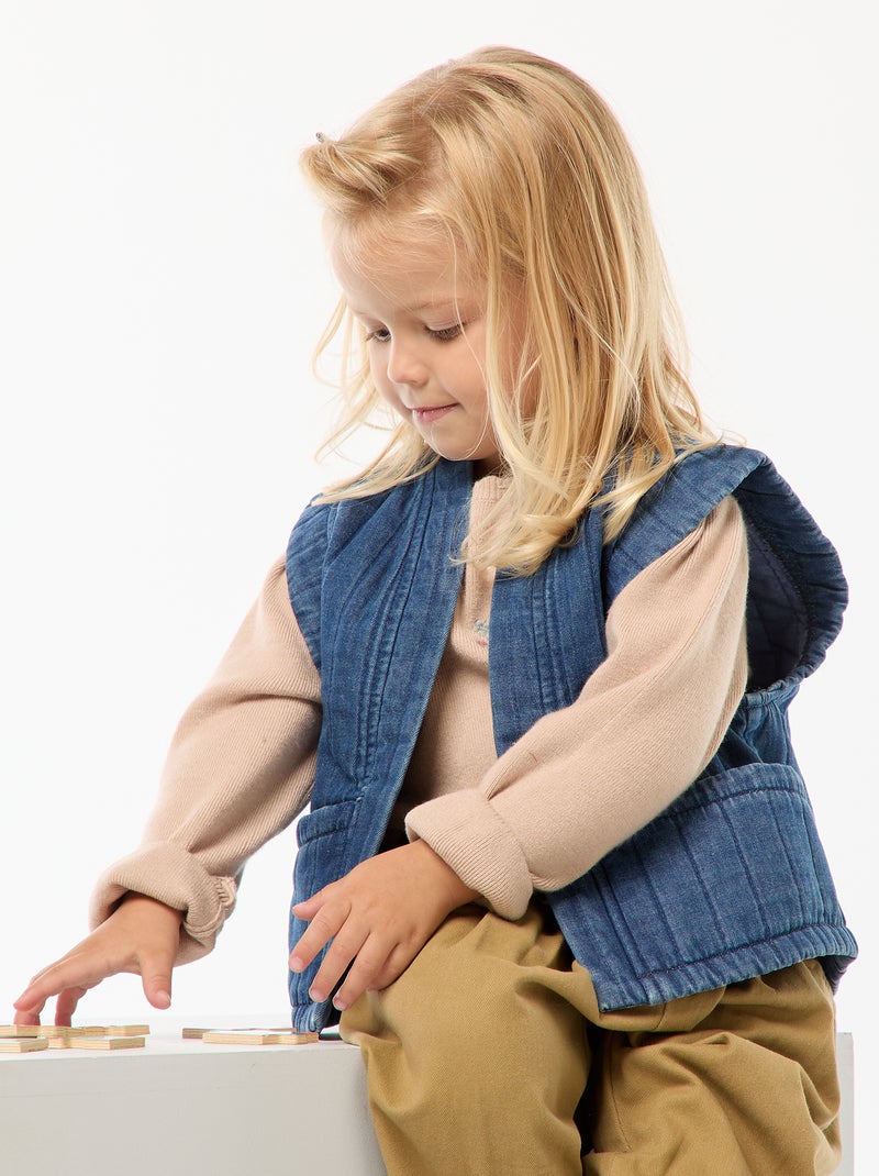 Veste sans manches en jean Bleu - Kiabi