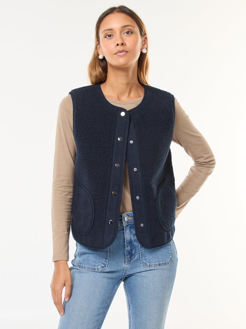 Veste sans manches en sherpa Bleu - Kiabi