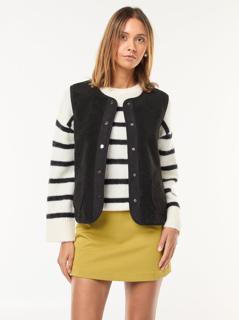 Veste sans manches en sherpa Noir - Kiabi