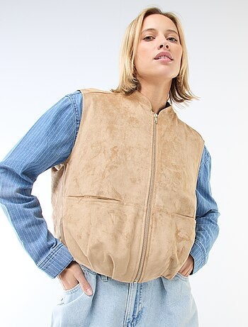 Veste sans manches en suédine