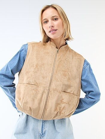 Veste sans manches en suédine