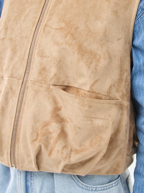Veste sans manches en suédine - Kiabi