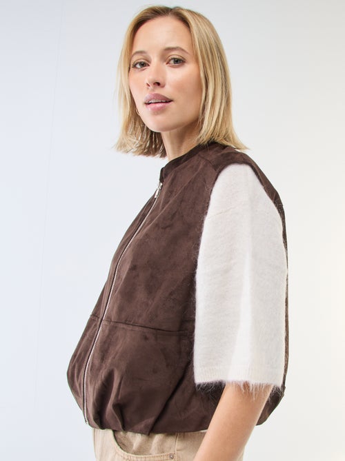 Veste sans manches en suédine - Kiabi