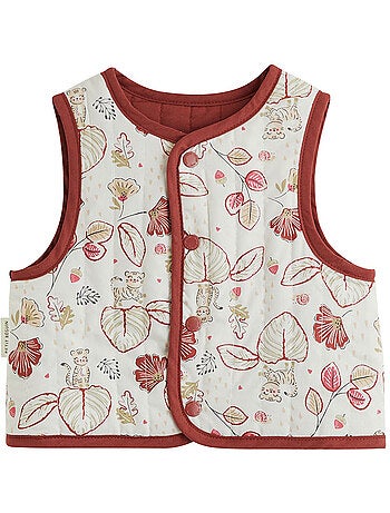 Veste sans manches enfant réversible en coton matelassé Léa