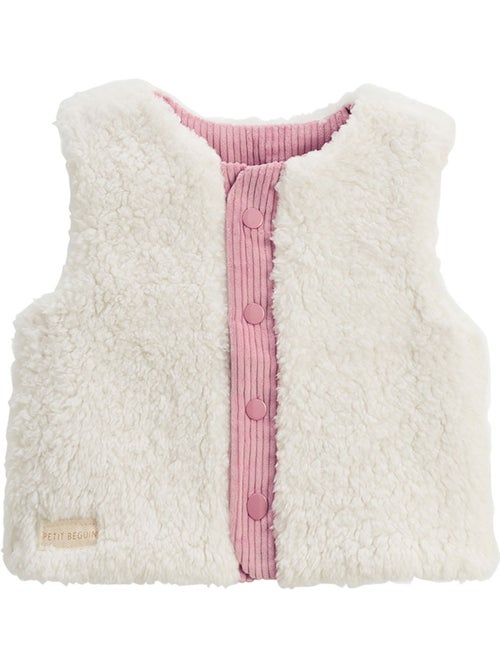 Veste sans manches enfant réversible en sherpa Céleste - Kiabi