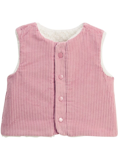 Veste sans manches enfant réversible en sherpa Céleste - Kiabi