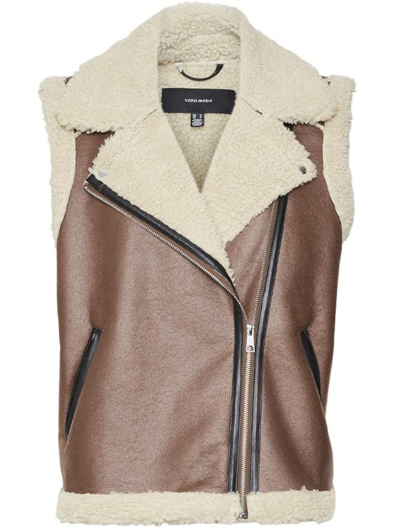 Veste Sans Manches Femme Vero Moda Marron cappuccino - Kiabi