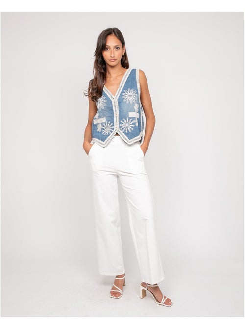 Veste sans manches jean utess - Kiabi Veste sans manches jean utess - Kiabi