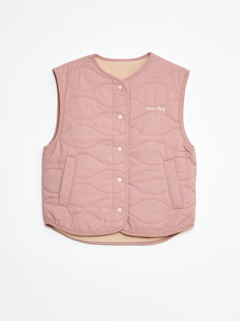 Veste sans manches matelassée réversible Rose - Kiabi