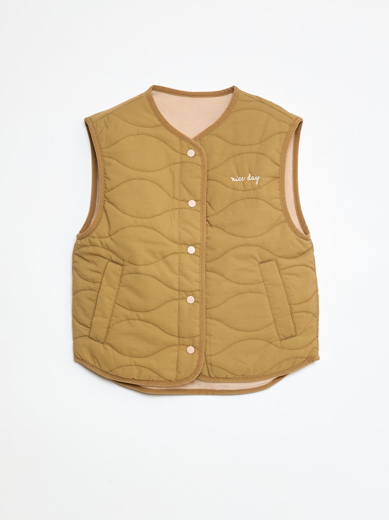 Veste sans manches matelassée réversible Vert - Kiabi