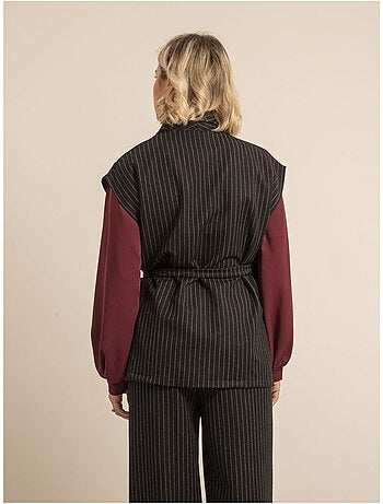 Veste sans manches rayures uvinny