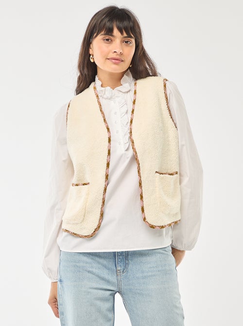 Veste sans manches réversible à carreaux - Kiabi