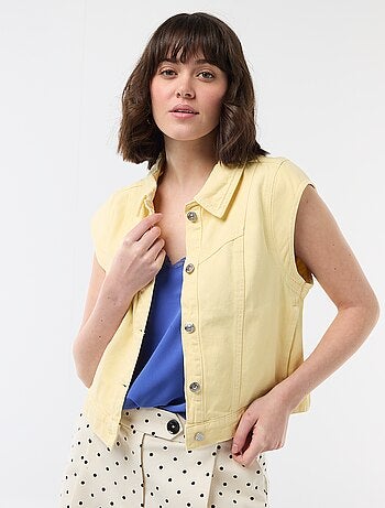 Veste sans manches imprimé vache unie