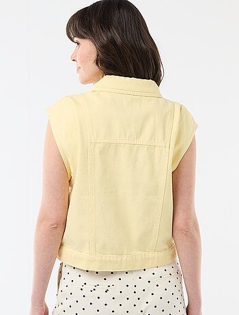 Veste sans manches imprimé vache unie