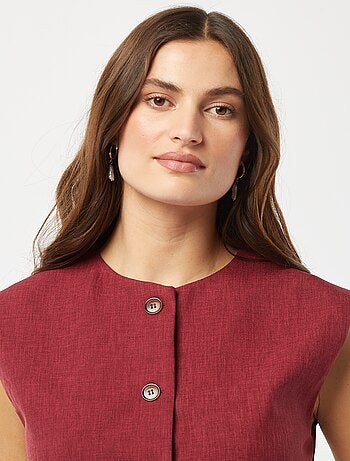 Veste sans manches unie