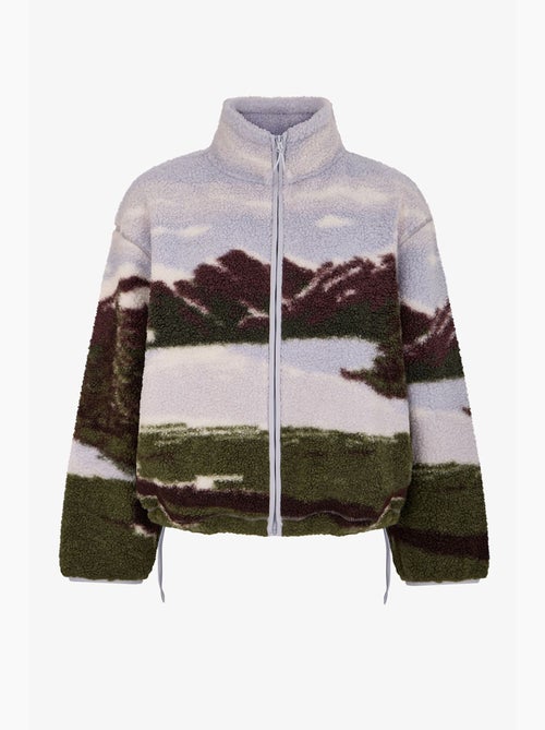 Veste sherpa à imprimé landscape et manches longues penti - Kiabi Veste sherpa à imprimé landscape et manches longues penti - Kiabi