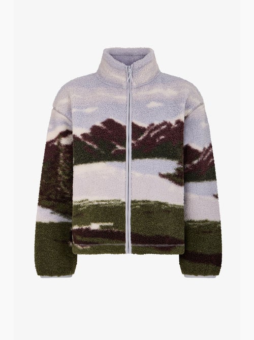 Veste sherpa à imprimé landscape et manches longues penti - Kiabi Veste sherpa à imprimé landscape et manches longues penti - Kiabi