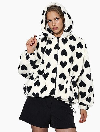 Veste sherpa à motif cœur hiccup