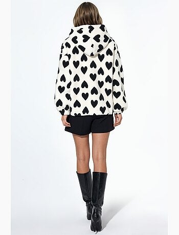 Veste sherpa à motif cœur hiccup