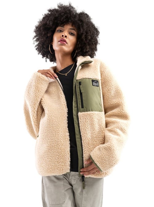 Veste sherpa femme lifestyle femme walnut-w - Kiabi