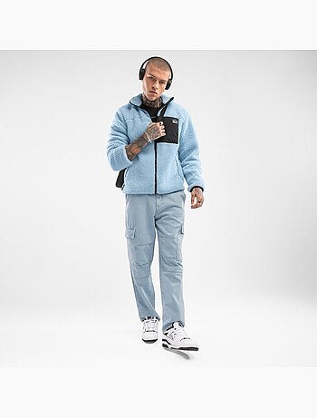 Veste sherpa homme lifestyle homme azure