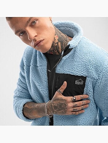 Veste sherpa homme lifestyle homme azure
