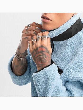 Veste sherpa homme lifestyle homme azure