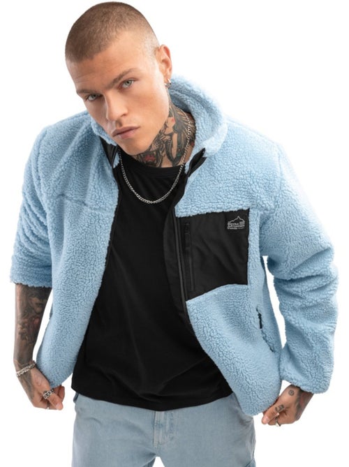 Veste sherpa homme lifestyle homme azure - Kiabi