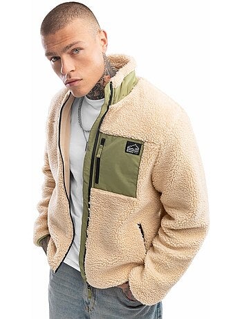 Veste sherpa homme lifestyle homme walnut