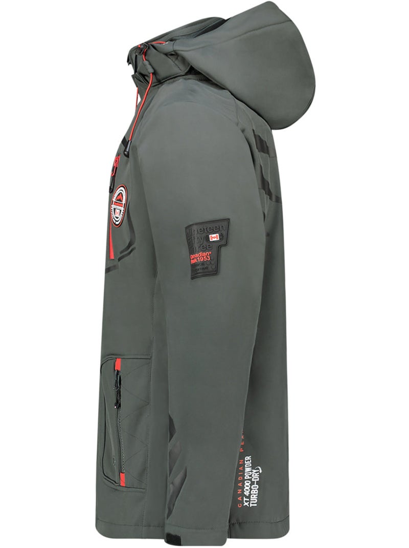 Veste softshell à capuche ajustable tacibeak – canadian peak Gris foncé - Kiabi