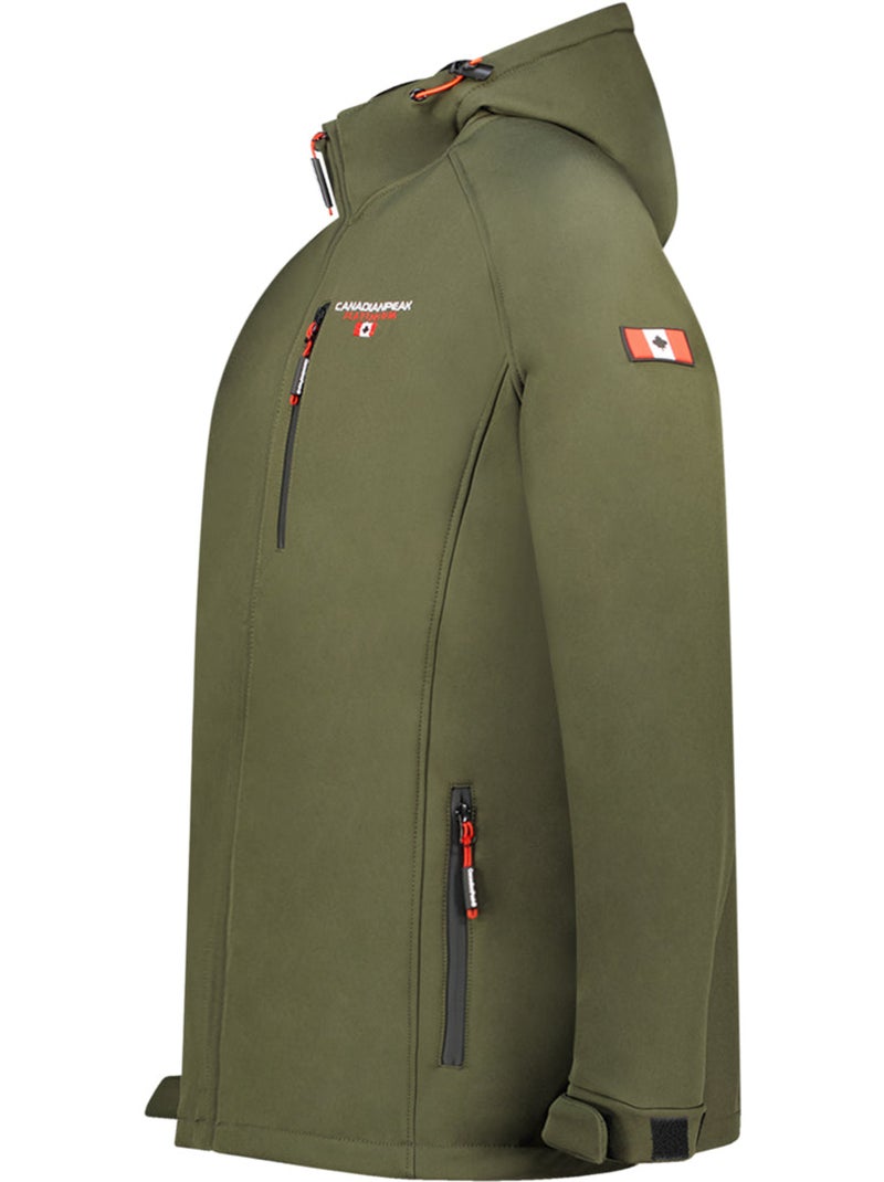 Veste softshell à capuche réglable takiteak – canadian peak Kaki - Kiabi