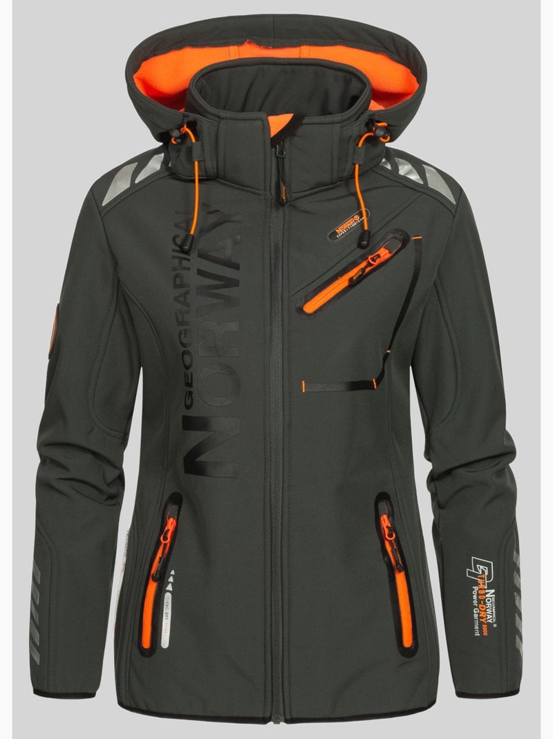 Veste softshell à capuche reine – geographical norway Gris Orange - Kiabi