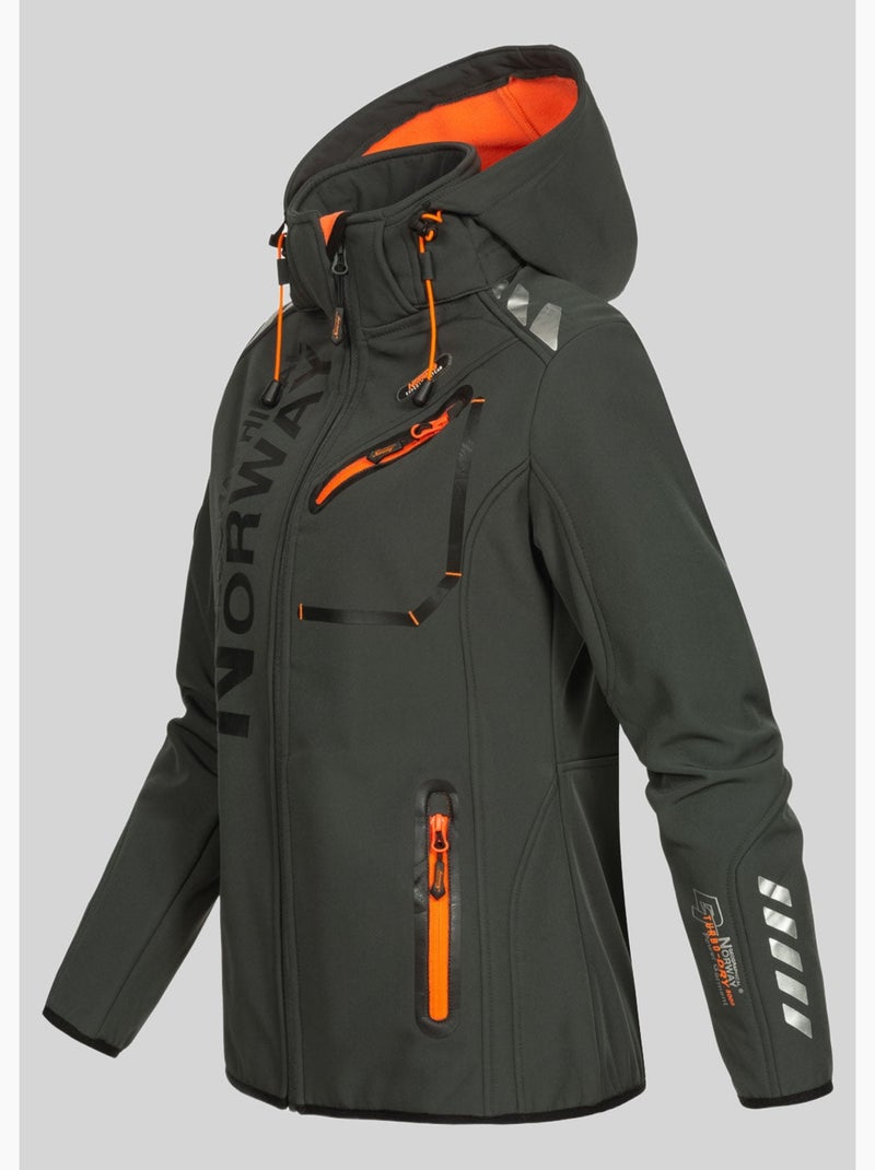 Veste softshell à capuche reine – geographical norway Gris Orange - Kiabi